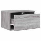 Wall-mounted Bedside Cabinets with LED Lights 2 pcs Grey Sonoma 836837
