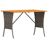 Garden Table with Acacia Wood Top Grey 105x75x72 cm Poly Rattan 4104139