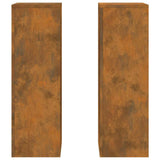 Plant Stand 2 pcs Rusty 24 x 24 x 75 cm Weathering Steel 865826