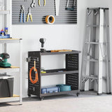 Tool Trolley with Shelf Black 75 x 35 x 73 cm Cold-rolled Steel 874539