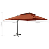 Cantilever Garden Parasol with Double Top Terracotta 400x300 cm 312383