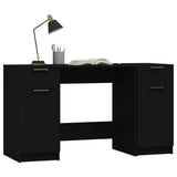 Desk with Side Cabinet Black Engineered Wood 3115909