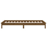 LED Bed Frame without Mattress Honey Brown 100x200 cm Solid Wood 820599