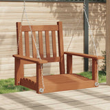 Garden Swing Chair with Metal Chains Brown Solid Wood Fir 4008975