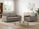 Sofa Set 2 pcs Light Grey Faux Suede Fabric 3433119