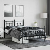 Bed Frame Black Powder-Coated Steel Small Double Metal Bed Frame 353552