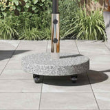 Parasol Base 29.8kg Grey Granite and Stainless Steel Round 42006583