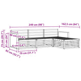 Outdoor Sofa Set Natural 249 x 162.5 x 73 cm Solid Acacia Wood 3383207