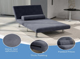 Single Velvet-Feel Sleeper Chair - Charcoal Grey T3398P329926