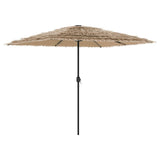 Garden Parasol with LEDs and Steel Pole Brown 248x248x248 cm 4005117