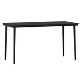 Dining Set Black Powder-coated steel Large Durable Dining Set 3099206
