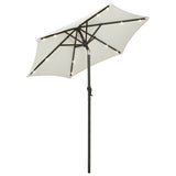 Garden Parasol with LED Lights Sand 200x211 cm Aluminium 313557
