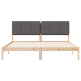 Bed Frame with Upholstered Headboard Dark Grey 200 x 200 cm 3398075