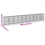 Gabion Basket with Cover 1000x50x150 cm Galvanised Iron 3295163