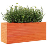 Garden Planter Wax Brown 110x40x45.5 cm Solid Wood Pine 847275