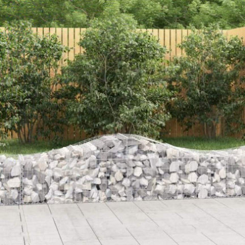 Arched Gabion Baskets 10 pcs 200x50x40/60 cm Galvanised Iron 3145585