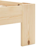 Bed Frame Natural Wood Solid Pine Wood, Plywood Slats Double 283163