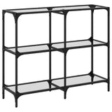 Console Table with Transparent Glass Top 98x30x81 cm Steel 846028