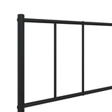 Metal Bed Frame without Mattress with Headboard Black 80x200cm 352471
