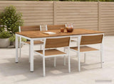 Garden Dinner Table Natural and White 108.5 x 55 x 75 cm 901314