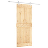 Sliding Door with Hardware Set 85x210 cm Solid Wood Pine 3203163