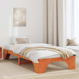 Bed Frame Wax Brown 90 x 190 cm Solid Pine Wood 872970