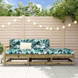 3 Piece Garden Lounge Set with Cushions Impregnated Wood Pine 825603