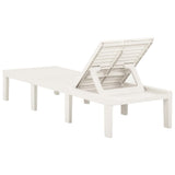 Sunlounger White Plastic 195 x 65 x 32 cm Adjustable Backrest 315826
