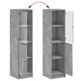 Highboard with Glass Door Concrete Grey 35x37x142 cm 836444
