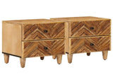 Bedside Table 2 pcs Brown 40 x 33.5 x 46 cm Solid Mango Wood 4018915