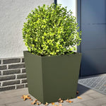 ZNTS Garden Planters Olive Green 2 pcs 50x50x50 cm Steel 851073