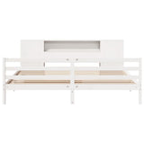 Bookcase Bed without Mattress White 200x200 cm Solid Wood Pine 3321861