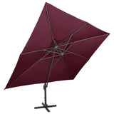 Cantilever Garden Parasol with Double Top Bordeaux Red 400x300 cm 312381