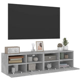 TV Wall Cabinets 2 pcs Concrete Grey 60x30x30 cm Engineered Wood 836861
