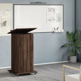 Lectern with Wheels & Drawer Brown Oak 55x55x107 cm Engineered Wood 848030