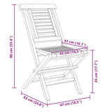 Folding Chairs 2 pcs 47x63x90 cm Solid Wood Teak 362755