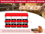 108cm x 53cm x 80cm 8-Compartment Chicken Nesting Box, Galvanized Steel Rollaway Egg Laying Box with W5718P498292