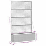 Garden Trellis Planter Grey 105 x 30 x 170 cm Metal 366623