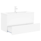 Sink Cabinet with Built-in Basin White Engineered Wood 3071648