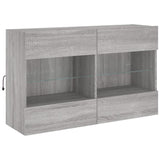 6 Piece TV Wall Cabinet Set with LED Lights Grey Sonoma 3216802