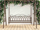 Swing Bench Steel 112 x 60 x 126.5 cm Antique Brown 42038696