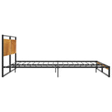 Bed Frame Black Powder-coated metal, melamine coated MDF 324868