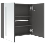Bathroom Cabinet Grey MDF board with melamine finish, glass Medium 326520