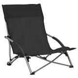Folding Chairs 2 pcs Black Fabric 312489