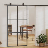 Sliding Door ESG Glass and Aluminium 102x205 cm Black 151013