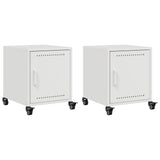 Bedside Cabinets 2 pcs White 36x39x43.5 cm Steel 846625