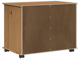 Rolling Cabinet Honey Brown 63.5 x 39 x 65.5 cm Solid Pine Wood 42028376