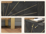 Sideboard Storage Cabinet, Modern Storage Cupboard with Adjustable Shelves and Metal Legs for Living T3398P424915
