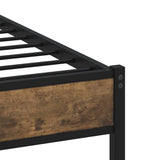 Metal Bed Frame without Mattress Smoked Oak 90x190 cm Single 4017210