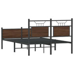 Bed Frame without Mattress Brown Oak 120x190 cm Small Double Engineered Wood 4107031